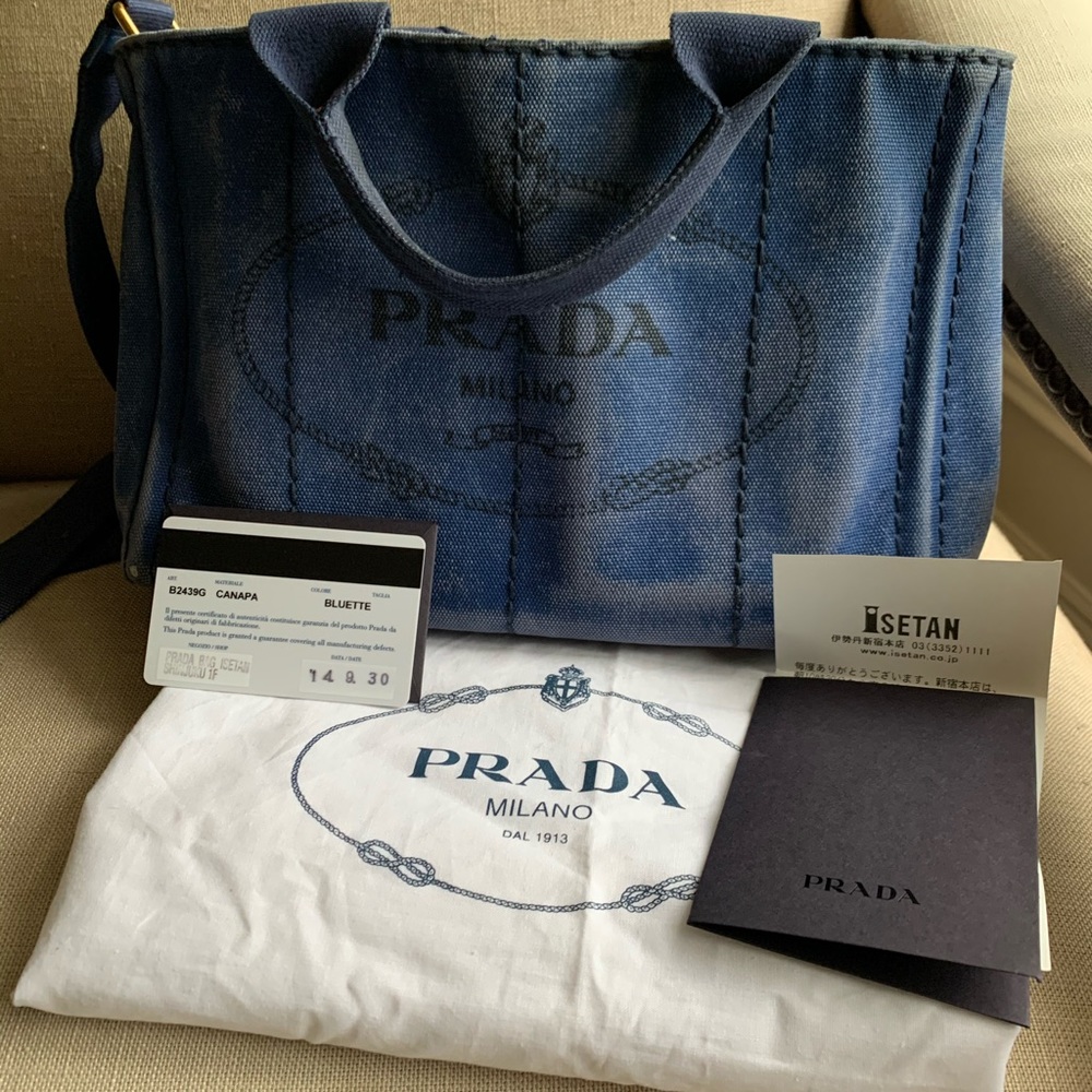 Prada small Canapa tote purse
